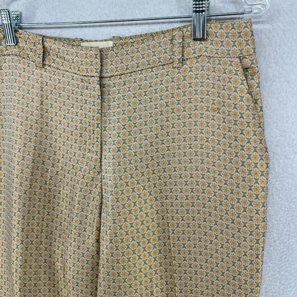 SEZANE Pants 38 Gustavo Floral Jacquard Tapered Ankle Trouser High Waist Beige - Picture 2 of 16